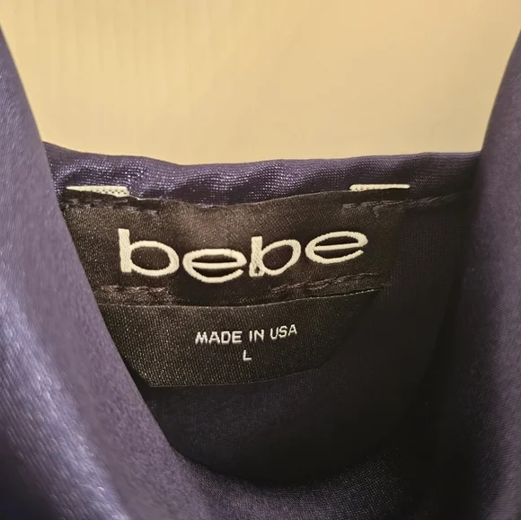 BeBe Navy Blue Cowl Neck Slip Dress, Lg - Picture 2 of 6